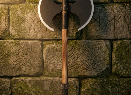 Dekoratif Çift Başlı Balta - El İşçiliği Görünümlü