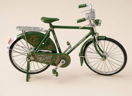 Vintage Stil Yeşil Minyatür Bisiklet