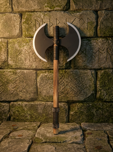 Dekoratif Çift Başlı Balta - El İşçiliği Görünümlü