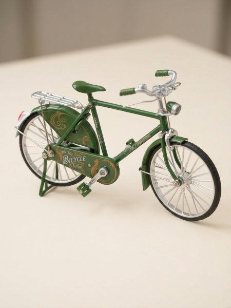 Vintage Stil Yeşil Minyatür Bisiklet