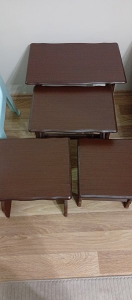 Çizik kırık yok dörtlü zigon sehpa takımı