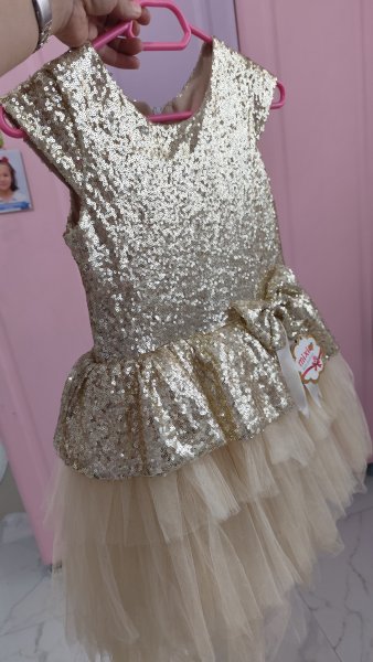 Pul payet kız çocuk elbise